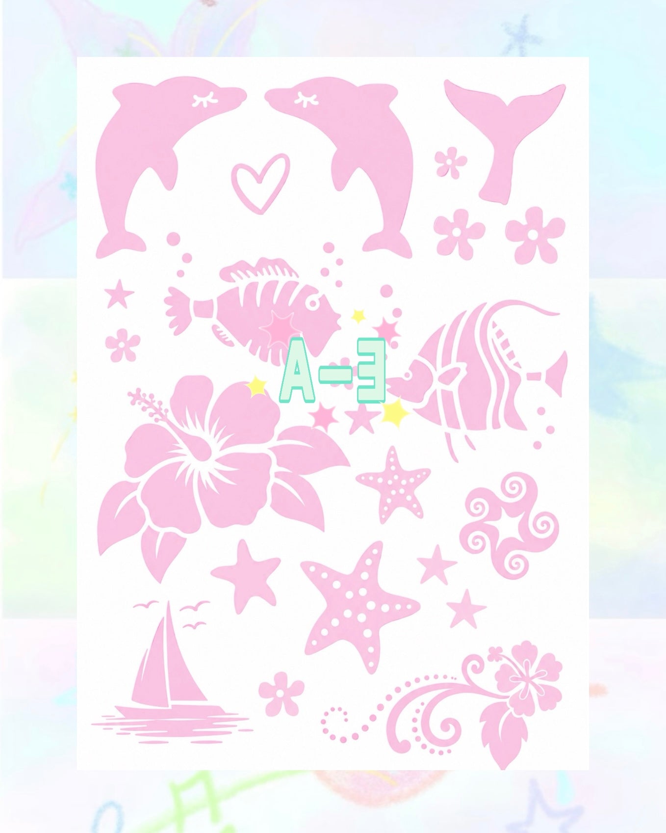 1 Sheet DIY Glitter Tattoos-A series