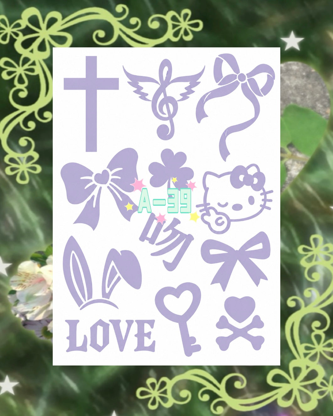 DIY Glitter Tattoo Sticker-A series