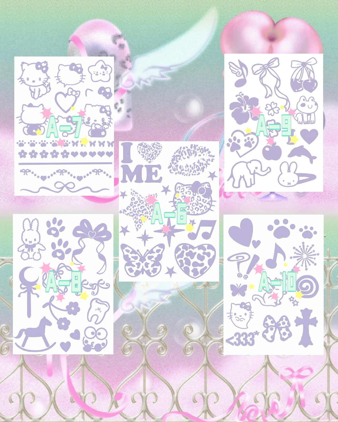 DIY Glitter Tattoo Sticker Set-A series