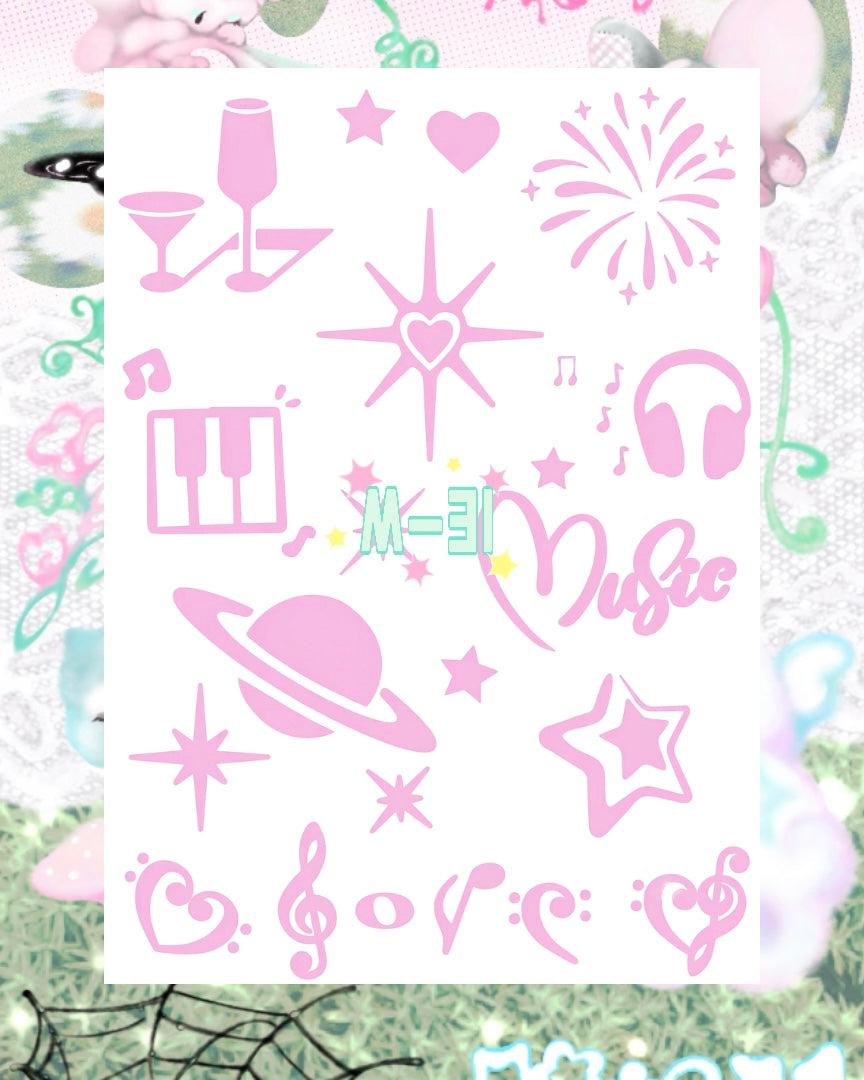 DIY Glitter Tattoo Sticker - M Series