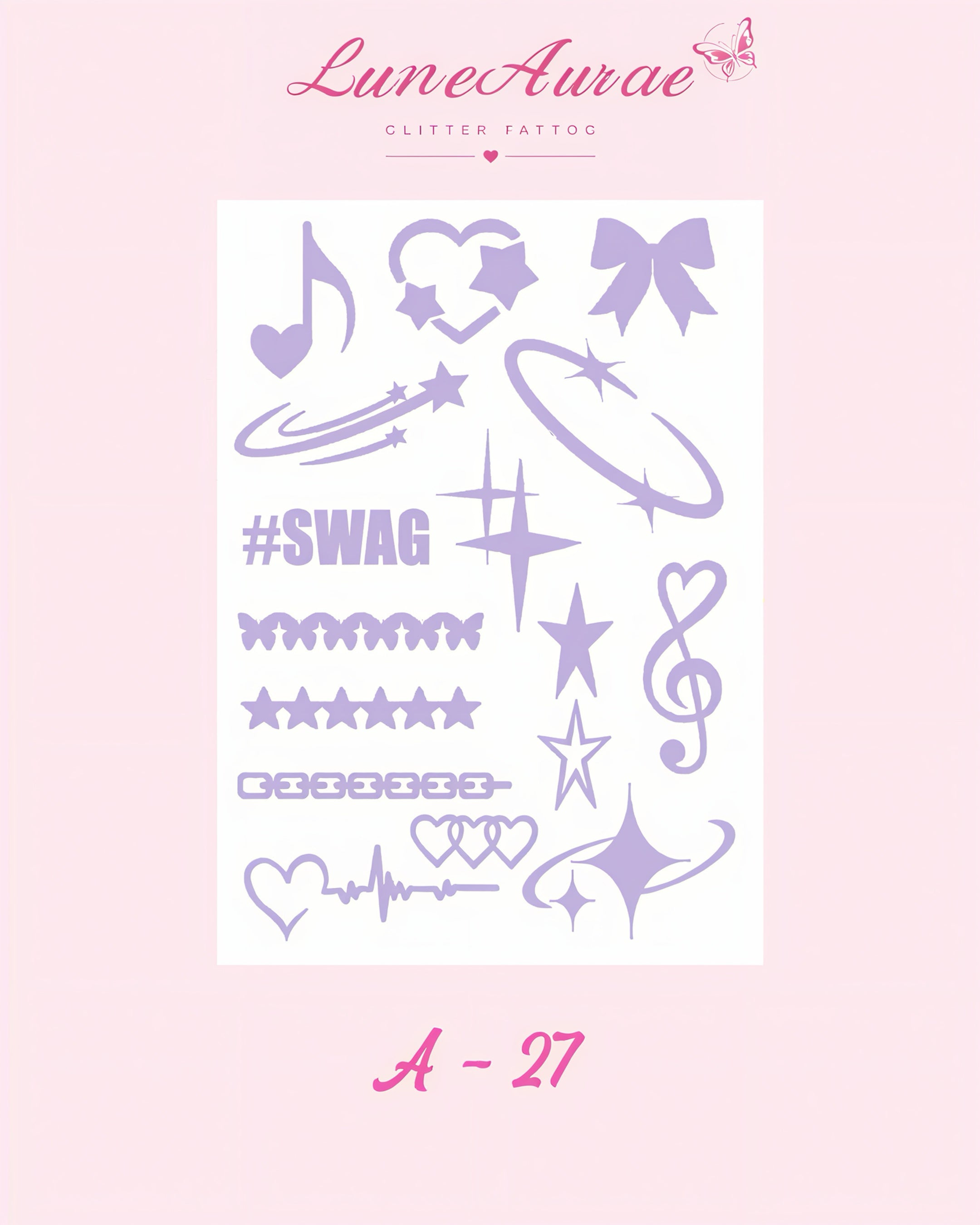 DIY Glitter Tattoo Sticker-A series