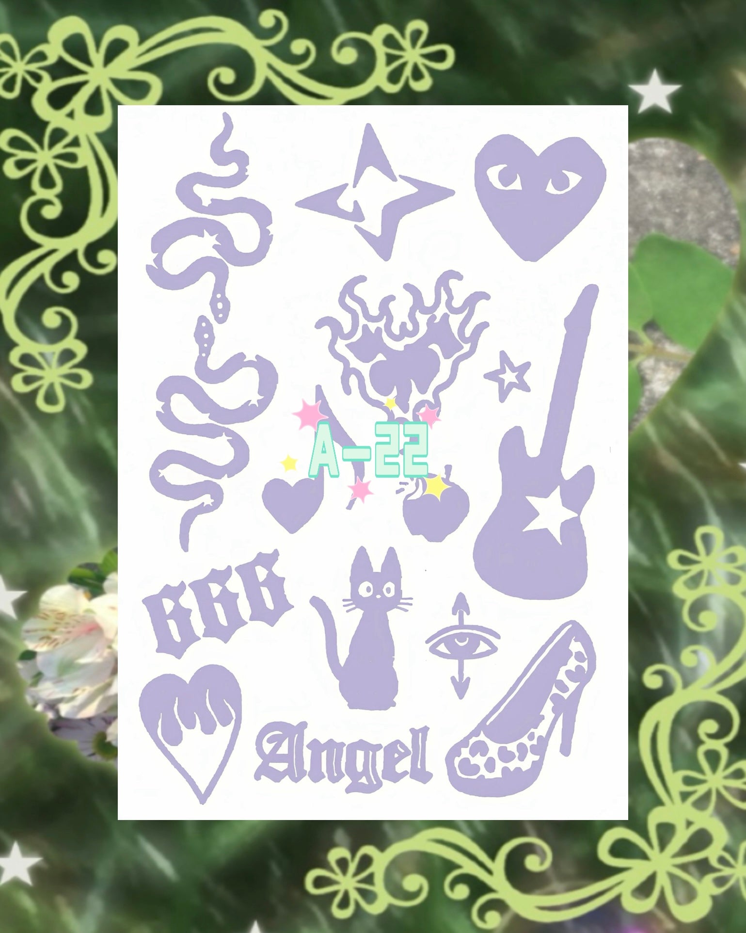 DIY Glitter Tattoo Sticker-A series
