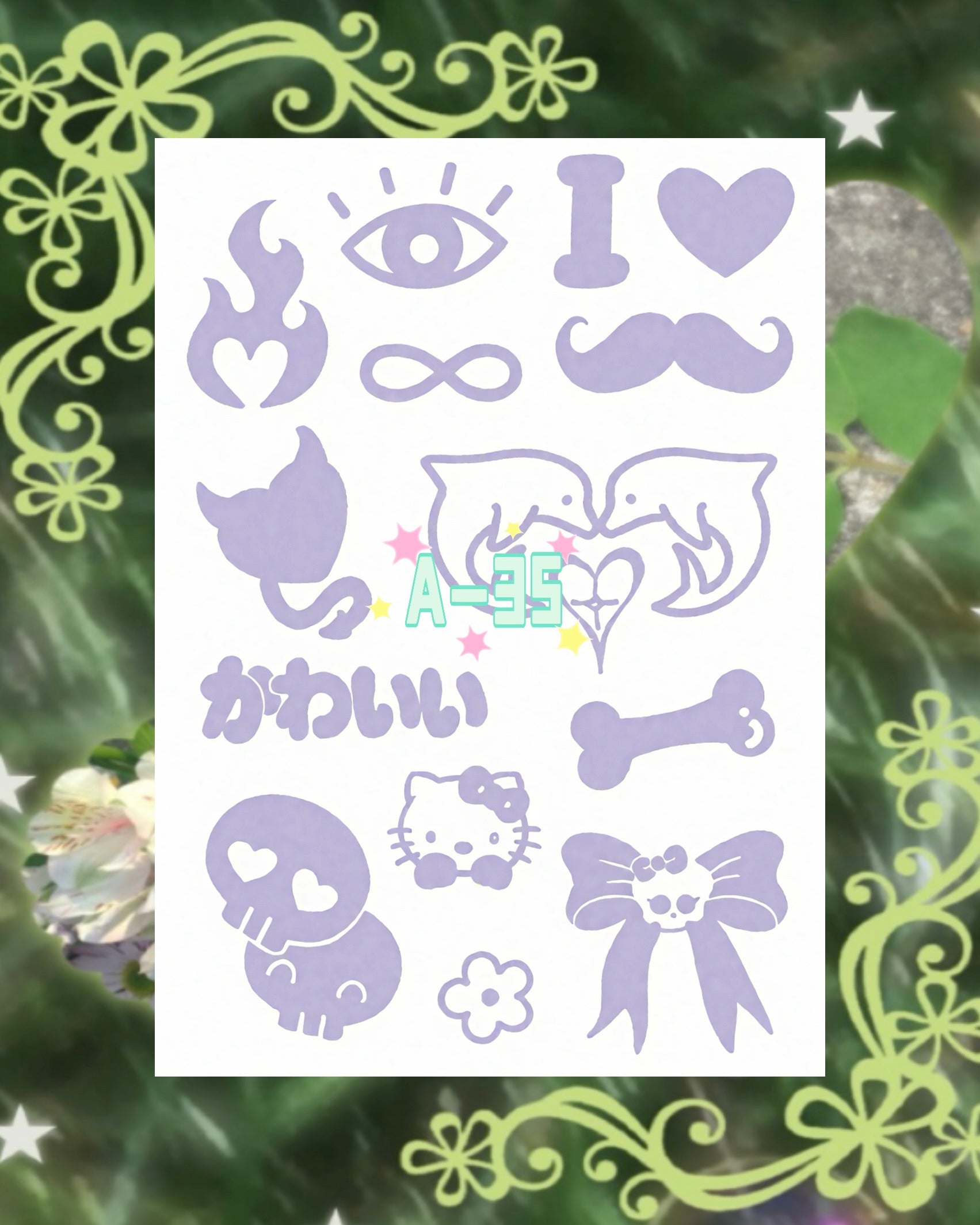 DIY Glitter Tattoo Sticker-A series