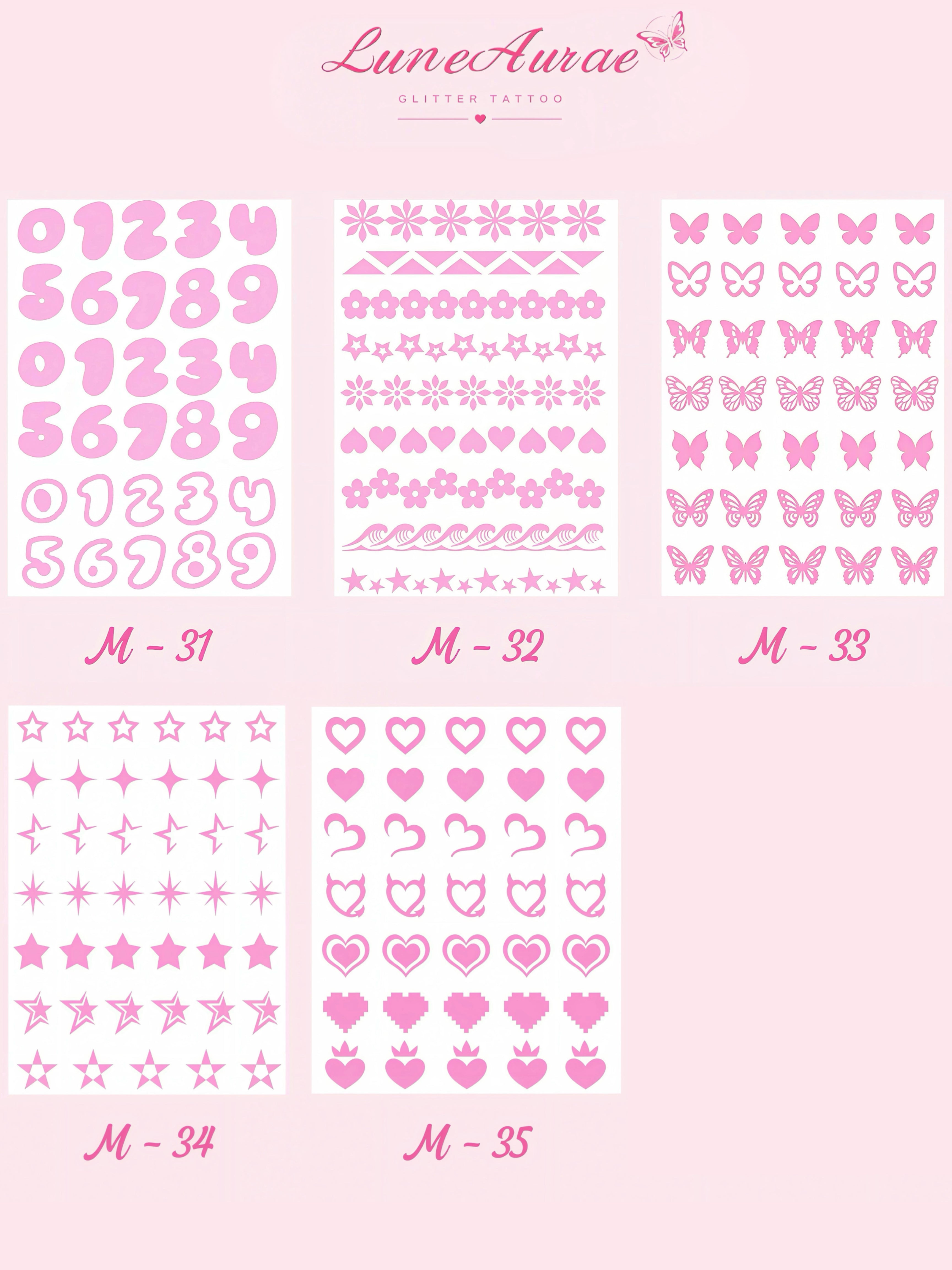 DIY Glitter Tattoo Sticker - M Series