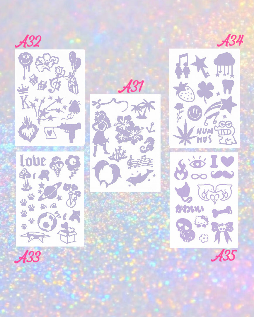 DIY Glitter Tattoo Sticker Set-A series