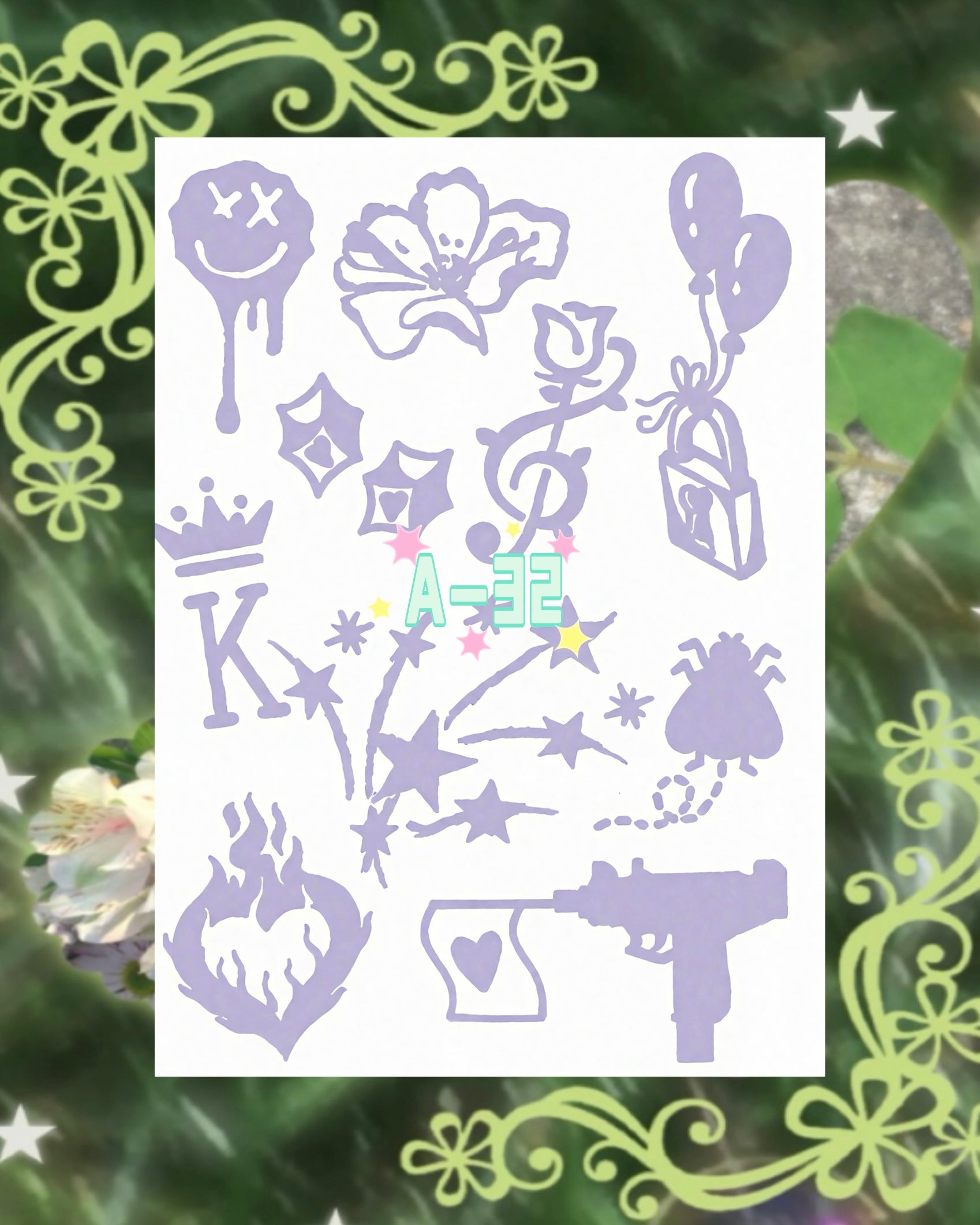 DIY Glitter Tattoo Sticker-A series