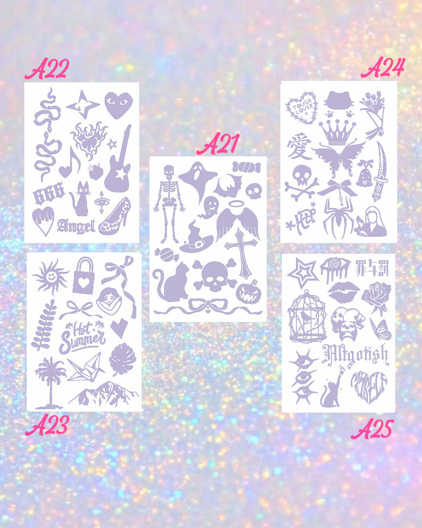 DIY Glitter Tattoo Sticker Set-A series