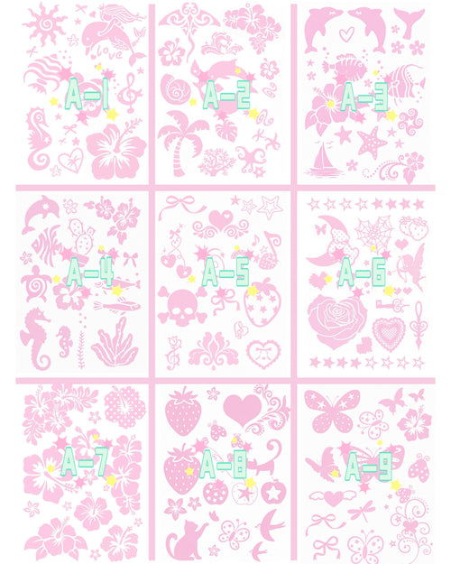 1 Sheet DIY Glitter Tattoos-A series