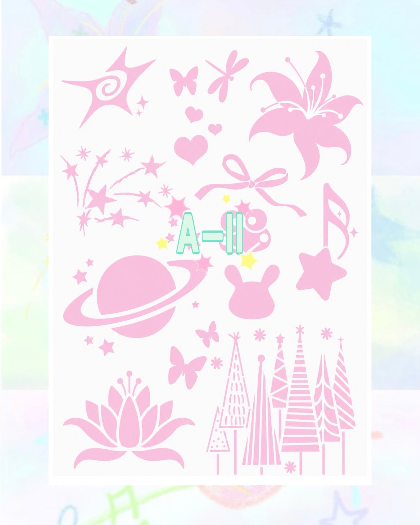 1 Sheet DIY Glitter Tattoos-A series