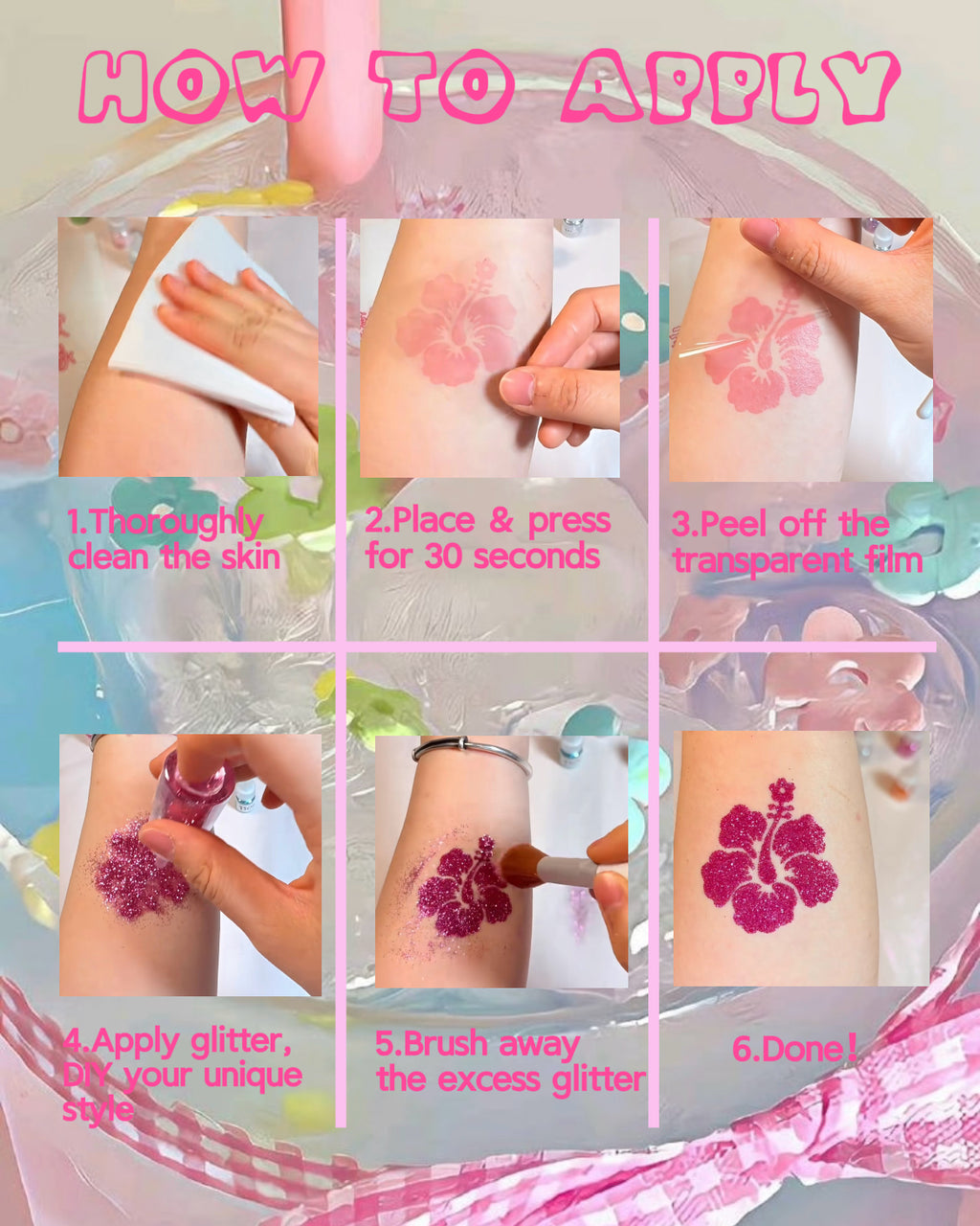 DIY Glitter Tattoo Sticker Set-A series