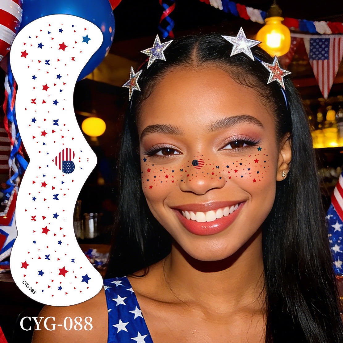 10 PCS Face Makeup Tattoo Stickers